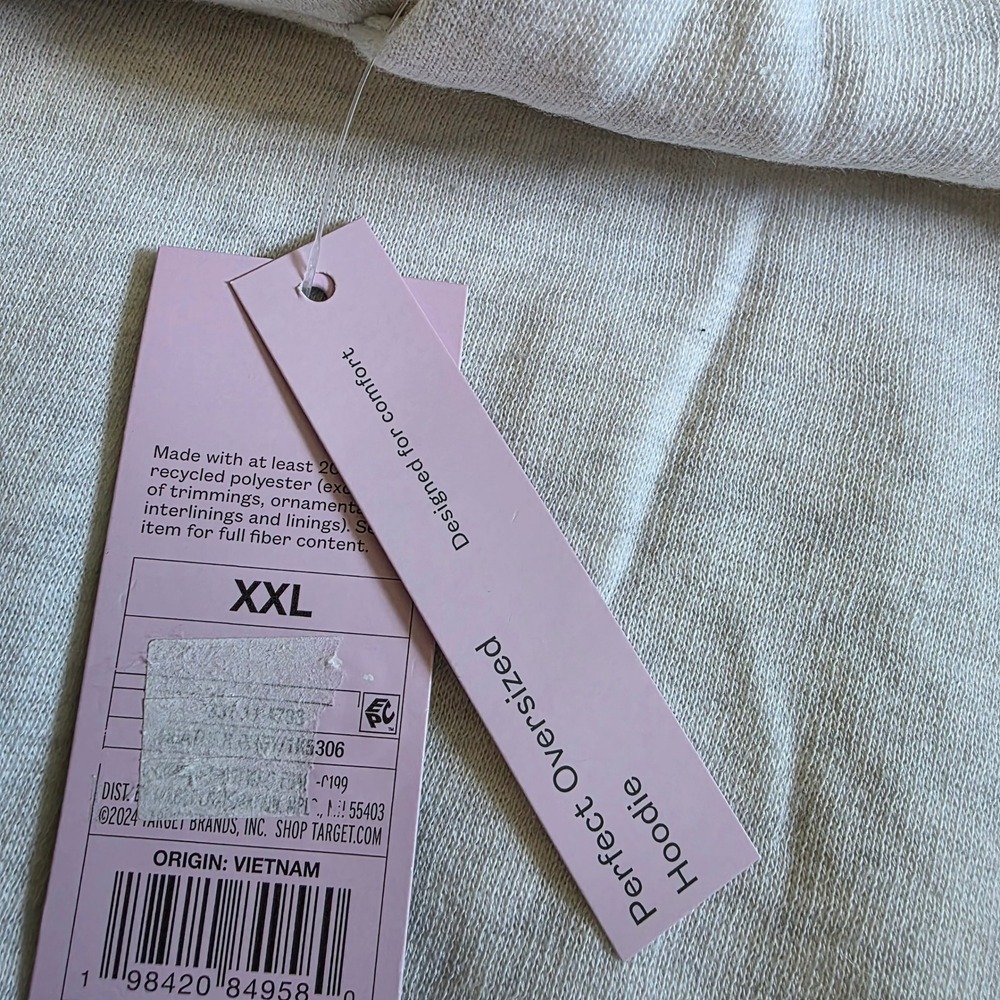 Wild Fable Womens Oversized Hoodie Heather Grey Cotton Blend Pullover NWT XXL - Picture 3 of 6